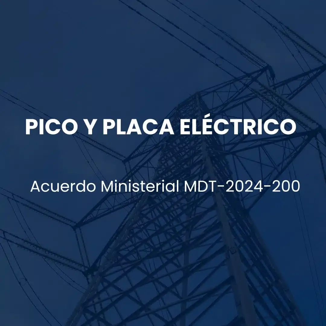 Acuerdo Ministerial MDT-2024-200 Pico y Placa Eléctrico Ecuador 2024